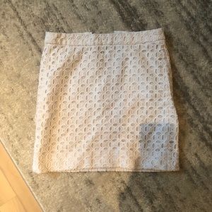 J Crew crochet white mini skirt